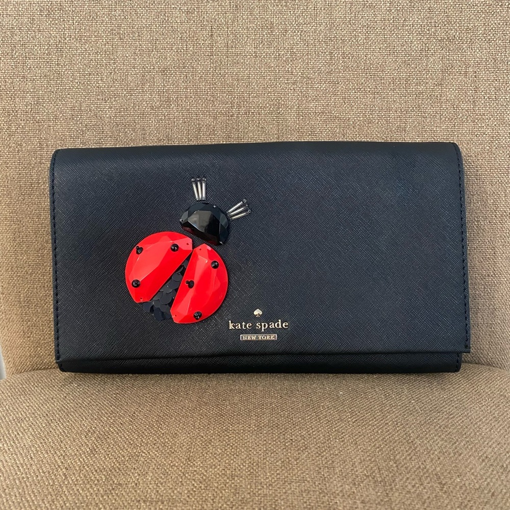 Embellished Ladybug Tally Clutch